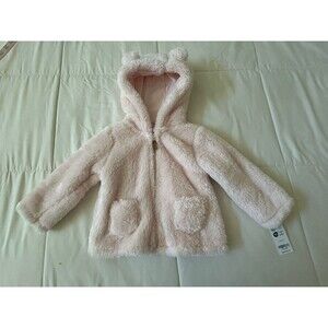 NWT Carter’s Baby Girl Pink Fuzzy Teddy Bear Hooded Jacket Coat 18M